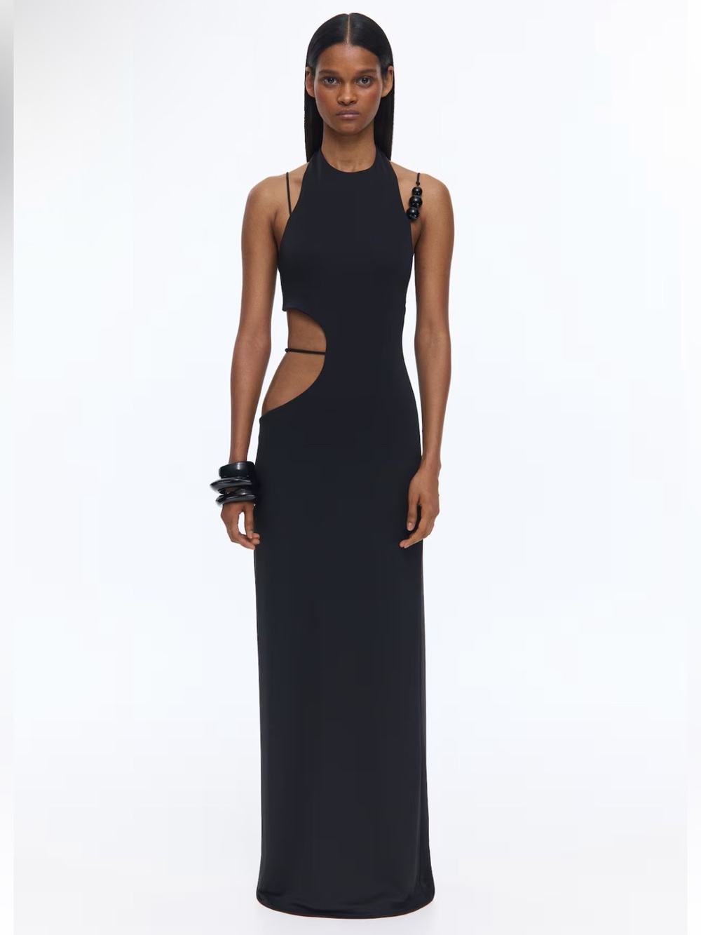 LIVIA NUNES H&M
NWT BLACK BEADED CUTOUT DRESS